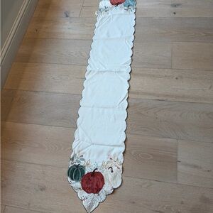 Embroidered Table Runner with Pumpkins